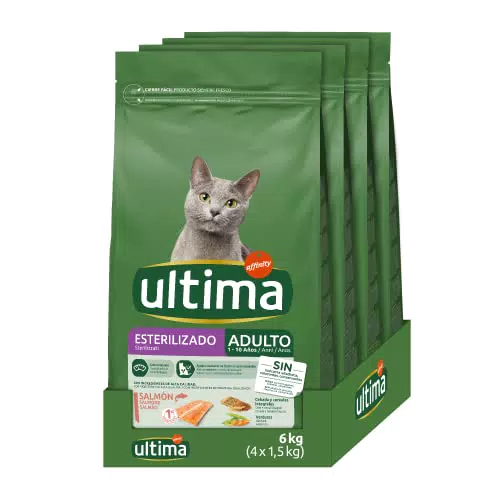 Ultima Cibo per Gatti Sterilizzati con Salmoni -Confezione da 4 x 1