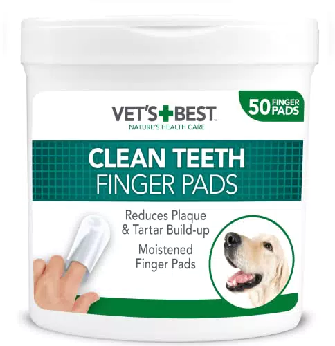 Salviette per dita Vet's Best Cura Dentale; Riduce la placca e rinfresca l'alito