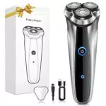VIYSPNV 3D Rasoio Elettrico Barba, Wet ＆Dry Rasoio Barba Senza Fili TYPE-C Ricaricabile Regolabarba Rasoio Elettrico Uomo con Rifinitore Pop-up con Display LCD
