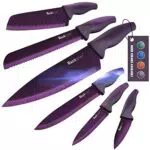 Wanbasion 6 Pezzi Set di Coltelli da Cucina Professionali Chefet Coltelli da Cucina Acciaio Inoxet Coltelli da Cucina Alta Qualità Cuoco viola