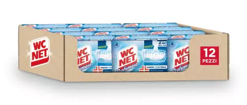 Wc Net - Detergente Igienizzante Solido per WC, Fragranza Ocean Fresh, 4 Pezzi x 12 Confezioni