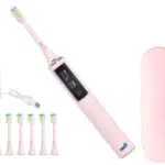 WGTJ Spazzolino elettrico sonico, Set 41000 Ultrasuoni ipx7 Impermeabile 8 spazzole di ricambio USB ricaricabili con custodia da viaggio ，morbido Completo da uomo Bambini