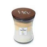 Woodwick Hourglass Trilogy Candela Profumata Media con Stoppino Scoppiettante