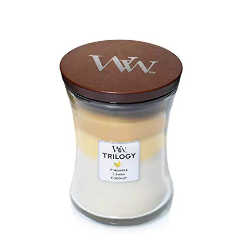 Woodwick Hourglass Trilogy Candela Profumata Media con Stoppino Scoppiettante