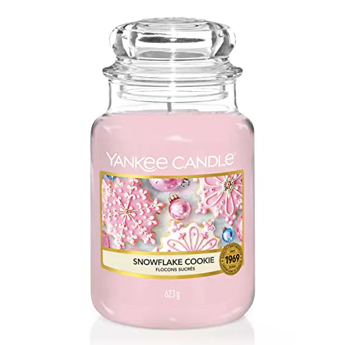 Yankee Candle Candela Grande Vaso, Biscotto del Fiocco di Neve