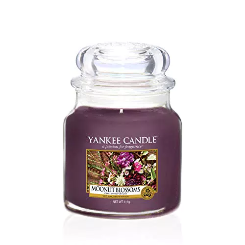 Yankee Candle Candela profumata in barattolo medio, fiori al chiaro di luna