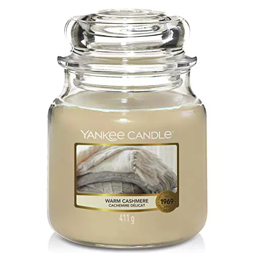 Yankee Candle Candela profumata in giara media, Caldo cashmere