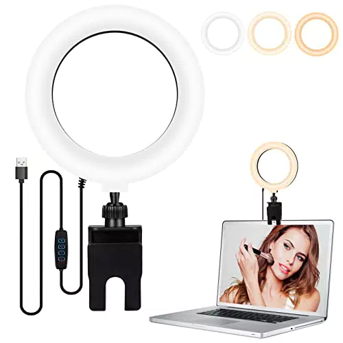 ZWOOS Luce ad anello per computer portatile, Ringlight Piccola luce per conferenze per streaming video