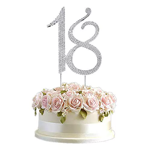 18 numero di strass Cake Topper, decorazione torta 18 compleanno