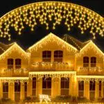 400 LED 10M Luci Natale Esterno Cascata, Tenda luminosa natale IP44 Impermeabile con 8 Modalit & Temporizzato Luci Natalizie da Esterno/Interno Ideale per Mantello