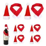 6 Pezzi Mini Cappello e mini sciarpe di Natale