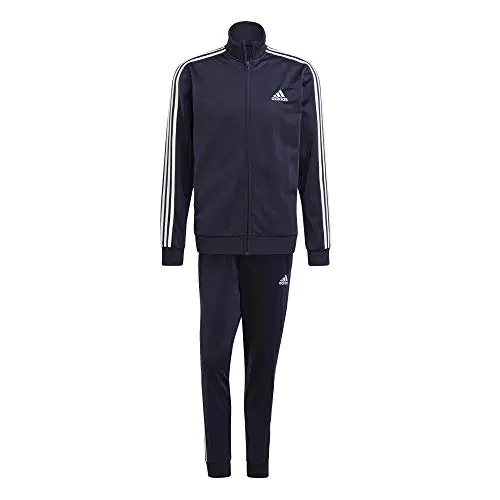 adidas M 3S TR TT TS, Tuta Uomo, Top: Inchiostro Leggenda/Bianco Fondo: Legend Ink F17 / Bianco
