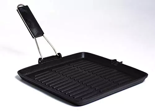 Aeternum Grill Petravera in Ghisa con Manico Pieghevole