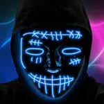 Aicharynic Maschera LED Halloweenaschera di Halloween Maschera di Spurgo a LED con 3 Modalità di Lampeggiamento