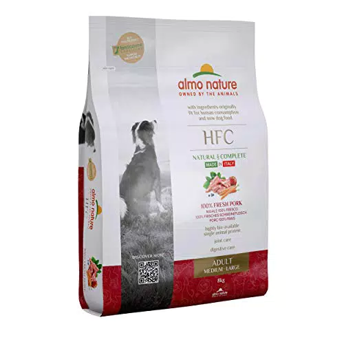 Almo Nature HFC Adult M-L - Mangime secco, bilanciato e completo per cani di taglia media con 100% Maiale fresco di qualità HFC