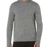 Amazon Essentials Maglietta Tecnica Elasticizzata a Maniche Lunghe con Cappuccio Uomo, grigio, XS