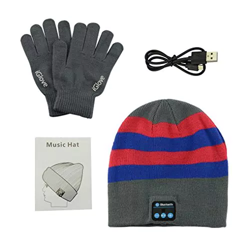 Anpress Senza Fili Bluetooth Beanie Cappello + Touch Screen Guanti