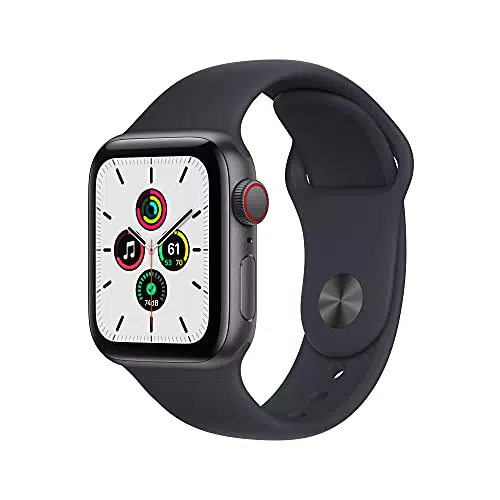 Apple Watch SE Smartwatch con cassa in alluminio grigio siderale con Cinturino Sport color mezzanotte