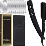 ASIPRO Rasoio a Mano Libera Professionale 10 Lama Barba Singola e Custodia Protettiva per la Rasatura e la Cura dei Contorni di Barba Rasoio Barbiere Rasoio Monolama Professionale