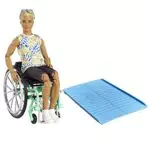 Barbie Bambola Ken Fashionistas con Sedia a Rotelle