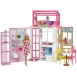 Barbie - Casa di Barbie, Playset con Bambola Barbie e Casa a 2 Piani con 4 Aree Gioco