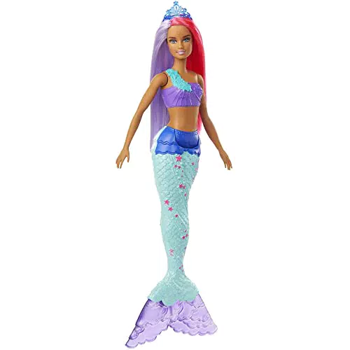 Barbie- Dreamtopia Bambola Sirena con Capelli Rosa e Viola Giocattolo per Bambini 3+ Anni