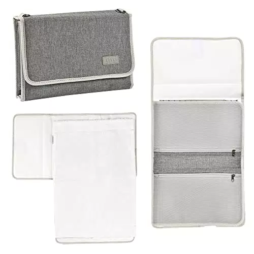BÉABA, Organizzatore Pannolini Portatile, tappetino fasciatoio da viaggio 100% cotone