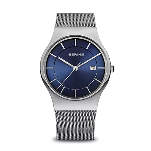 BERING Uomo Analogico Quarzo Classic Orologio con Cinturino in Acciaio inossidabile Cinturino e Vetro zaffiro