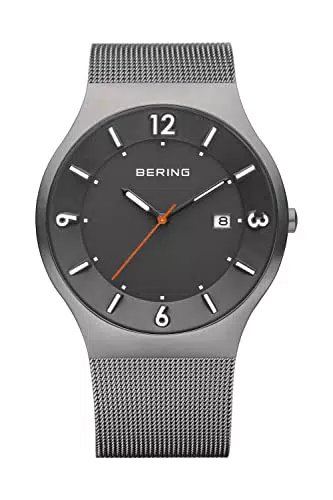 BERING Uomo Analogico Solare Orologio con Cinturino in Acciaio inossidabile Cinturino e Vetro zaffiro