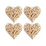BESPORTBLE Decorazione a forma di cuore, in vimini, 15 cm
