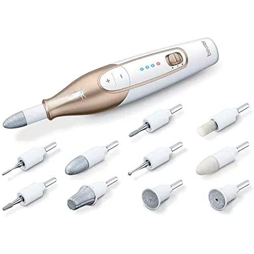Beurer Set Manicure/Pedicure Mp 64, Set Elettrico Per La Cura Delle Unghie Con Batteria