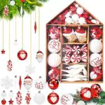 BEYAOBN Palline di Natale 70pz Palline Natalizie Decorazioni Albero di Natale Palla Palline decorative Rosso e Bianco