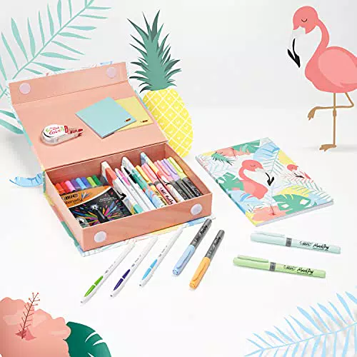 BIC My Stationery Box, Kit Scrittura con 6 Penne a Sfera Colorate