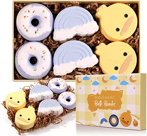 Body & Earth Bombe da Bagno Effervescenti 6 PCS, Bath Bomb Set Rilassare Aromaterapia