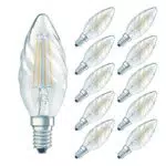 Botlighting set 10 lampadine led tortiglione 4, 5w e14 470lm vetro trasparente 2700k