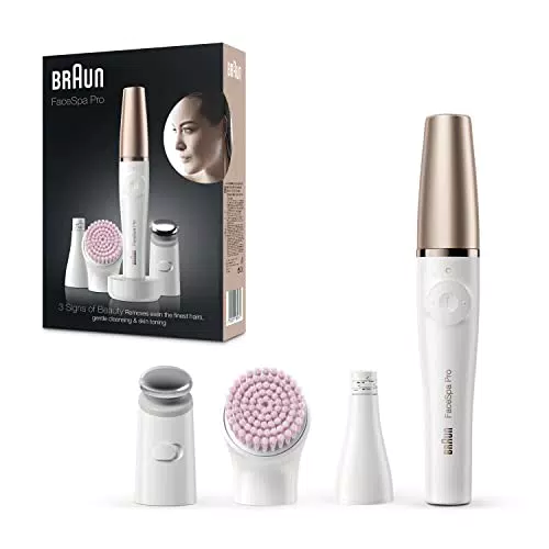 Braun FaceSpa Pro, Depilatore Donna Viso Accessori per Epilazione e Pulizia Viso