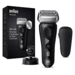 Braun Series 8 Rasoio Elettrico da Uomo, Rasoio per Barba con Rifinitore di Precisione, Tecnologia Sonic, Testina 40° e Testina 3 in 1, Custodia, Ricaricabile, Cordless, 8410 S, Nero