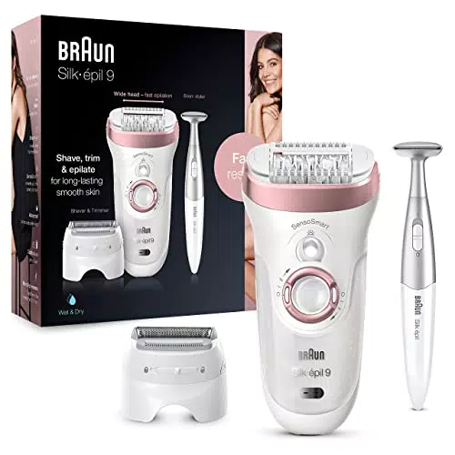 Braun Silk-épil 9 Depilatore Donna Epilatore con Testina Radente e Rifinitore Bikini