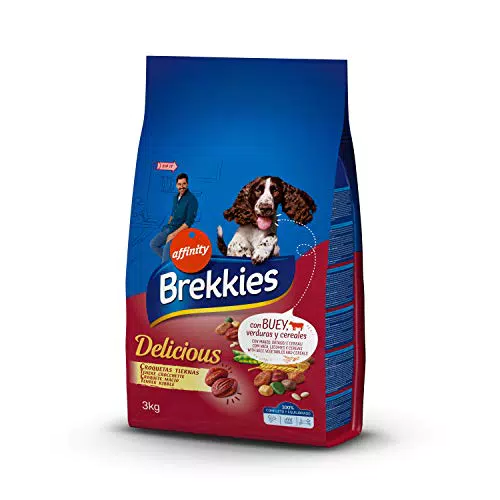 Brekkies Delicious Cibo per Cani Medium Maxi con Manzo