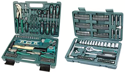 Brueder Mannesmann M29084 Cassetta degli attrezzi con 87 pezzi & Mannesmann M29166 Set chiavi a tubo