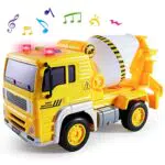 BUYGER Camion da Costruzione Betoniera Giocattolo Veicoli con Luci e Suoni per Bambini 3 Anni