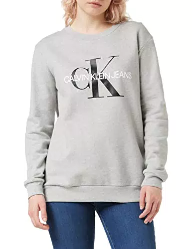 Calvin Klein Core Monogram Logo Sweatshirt Felpaight Grey Heathermall Donna
