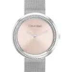 Calvin Klein Orologio Analogico al Quarzo da Donna con Cinturino in Maglia Metallica in Acciaio Inossidabile Argentato - 25200149