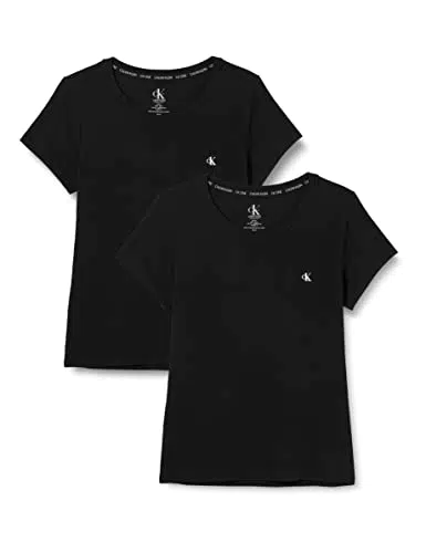 Calvin Klein T-Shirt Donna 2 pezzi Elasticizzata, nero