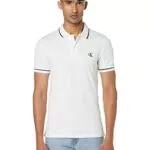 Calvin Klein Tipping Slim Polo Camicia, Bright White