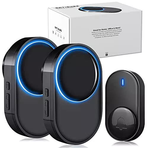 Campanello Senza Fili 2 Ricevitori, 400M/1300ft Campanello di Casa Impermeabile Esterno