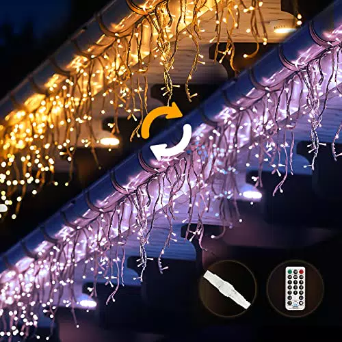 Catena Luminosa Esterna 400 LED 15M: Tenda Luminosa Bianca Calda a LED con Timer