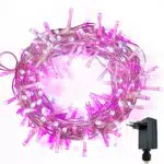 Catena Luminosa WISD Cavo Trasparente Stringa Luci Con 8 Modalità, rosa e bianco