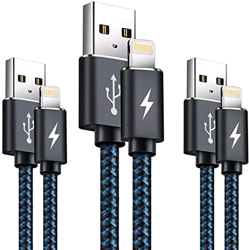 Cavo iPhone: Ricarica per iPhone 12 11 PRO Max XR XS X 10 8 7 6s 6 Plus 5s SE 2020 iPad iPod [3Pezzi, 1m 1m 2m ]
