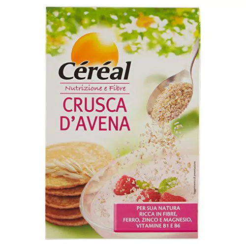Céréal Crusca D’Avena, Fonte di Proteine, Ricca di Fibre, Formato Richiudibile, 400 Gr